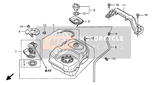 Honda SH125 2010 Depósito de combustible para un 2010 Honda SH125